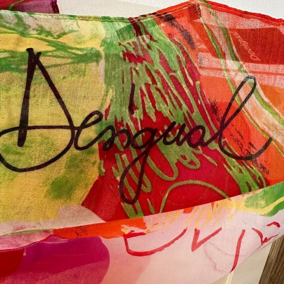 Desigual Pop of Color Rectangular Scarf - Gorgeous, brand new! - Picture 6 of 7